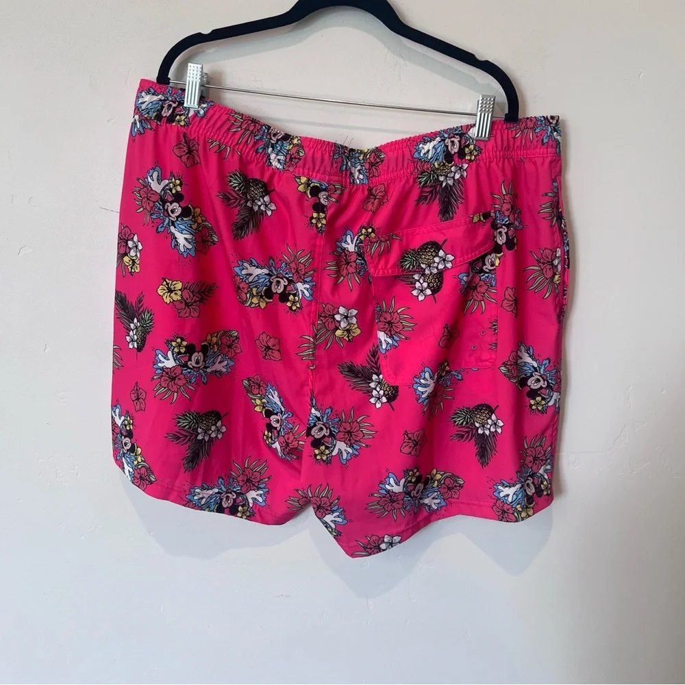 Disney Mickey Mouse Floral Pink Men's Swim Shorts Size XXL